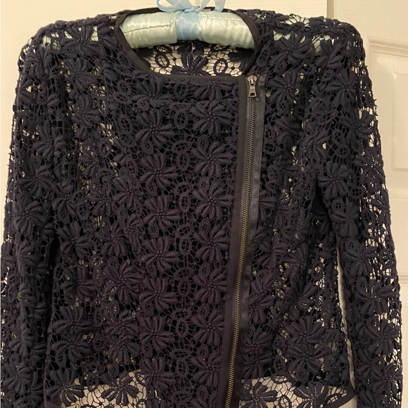 Tahari midnight blue lace jacket size 8 - Picture 1 of 6